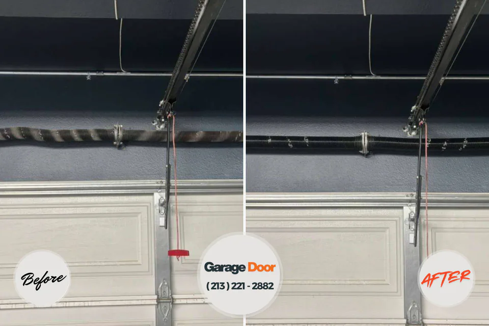 Before and after: garage door repair Travelers Rest, SC